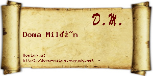 Doma Milán névjegykártya