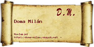 Doma Milán névjegykártya